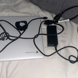 HP14 inch HD Chromebook Laptop Intel Processor N200 4GB RAM 128GB UFS Glacier Silver
