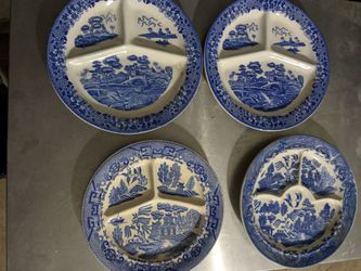 Willow Blue style Grill Plates