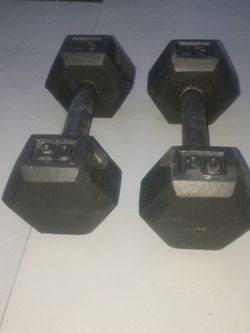 20 Lb Cast Iron Dumbbells (2) *With Free Decline Situp Bench