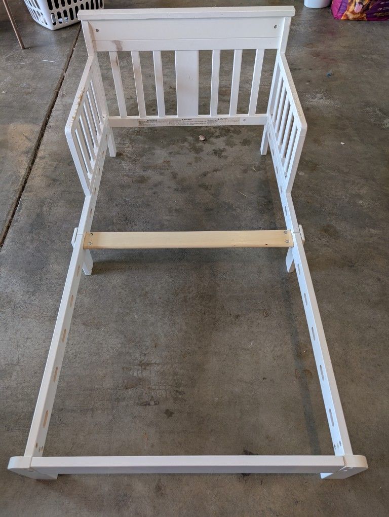 White Toddler Bed Frame - Great First Big Kid Bed! π
