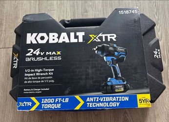 Kobalt XTR 24V MAX Brushless 1/2" Impact Wrench w/ Charger & Case No Battery