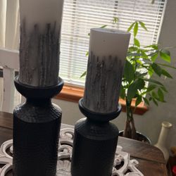 Candle Holders Nail Head Stamped (candles Not Included) 