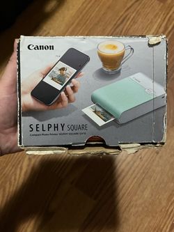 Canon Photo Printer:  SELPHY QX10 Square in Green With Manual And Original Box