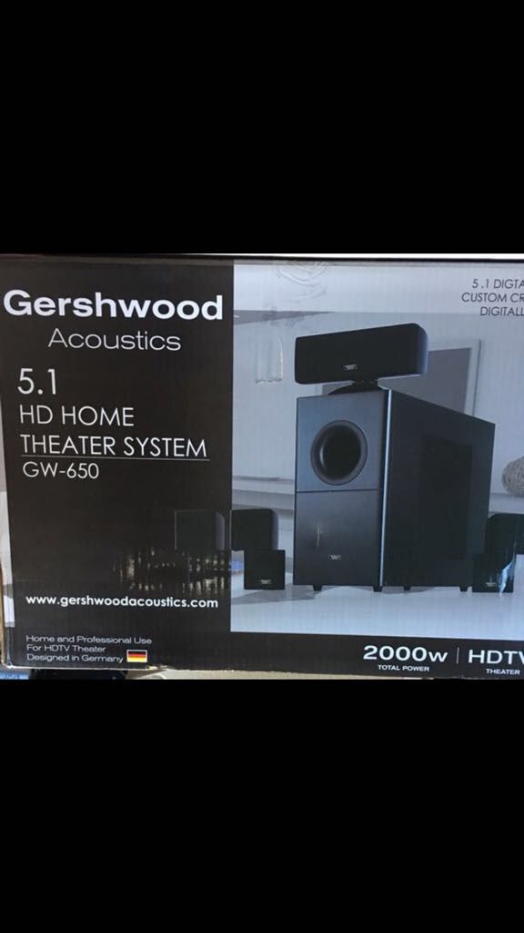 Gershwood Acoustics 5.1 HDTV 2000 watt surround sound system with Marantz Amp Receiver Negotiable