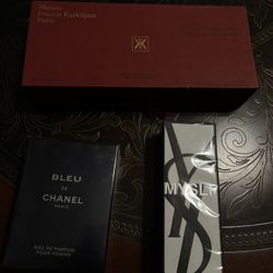 Baccarat 4 piece 30ML, YSL Myslf and Bleu De Chanel