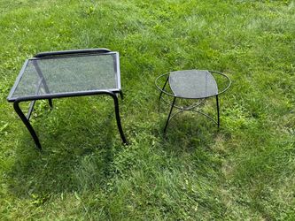 Two metal tables