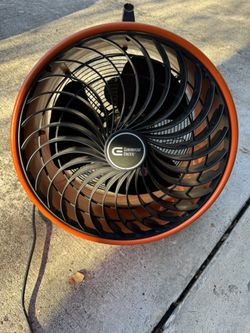 Commercial electric 16 in. 3-Speed Drum Floor Fan in Orange High Velocity Turbo