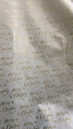 White and Gold Christmas Gift Wrapping paper Roll