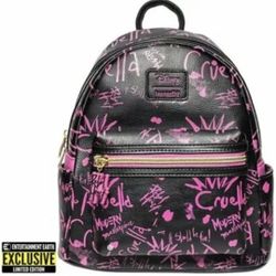 Loungefly Disney Villains Cruella Graffiti Mini Backpack EE Exclusive, NWT