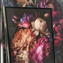 Canvas Wall Art And Golden Framed Mirror
