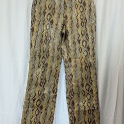 Cache Y2K Snakeskin Print Faux Leather Pants, USA, Size 10
