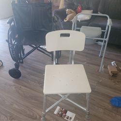 Shower Chair with Back and Adjustable Legs