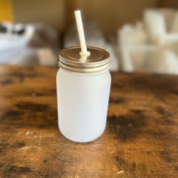 16 Oz Sublimation Frosted Mason Jar