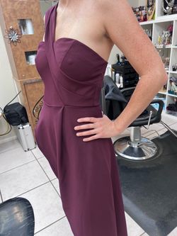 Burgundy One-Shoulder pans-dress