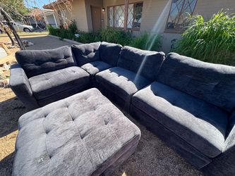 Sectional with storage ottoman