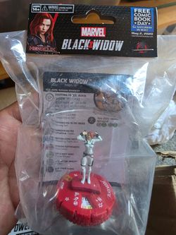 Heroclix "Black Widow" Movie set Black Widow #75 FCBD figure w/card Rare Marvel