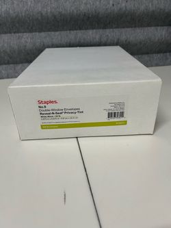 Double‑Window Security‑Tinted Invoice Envelopes, White, Gummed Closure, 500/Box