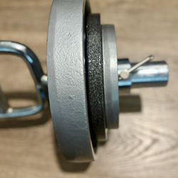 Triceps Bar With Vintage Cast Iron Weight Plates  25s  Plus  10s And  5s [ Total Weights: 100 lbs]