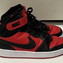 Nike Court Borough Mid 2 Shoes Youth Size 7Y Red Black Strap CD7782-602 - NICE!