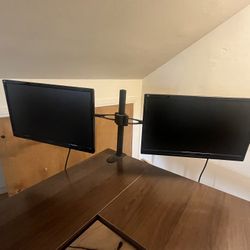 View Sonic Monitors With Dual Monitor Arm