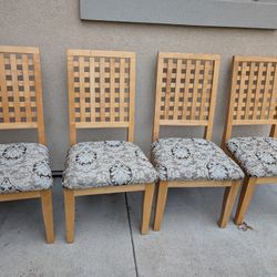 Oak Wood Dining Chairs Set of 4