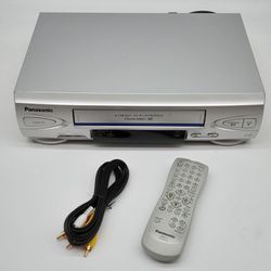 Panasonic Blue Line VCR with Remote And Cable. Works Fine. 