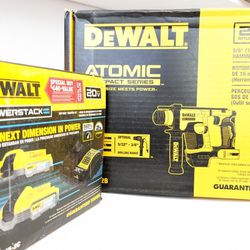 20V Max DeWalt Atomic Brushless Rotary Hammer Drill + Powerstack Starter Kit 