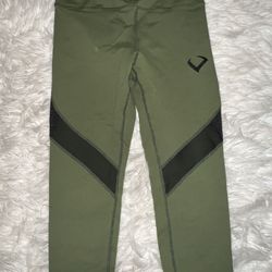 Violate The Dress Code Army Green Mesh Detail Capri M