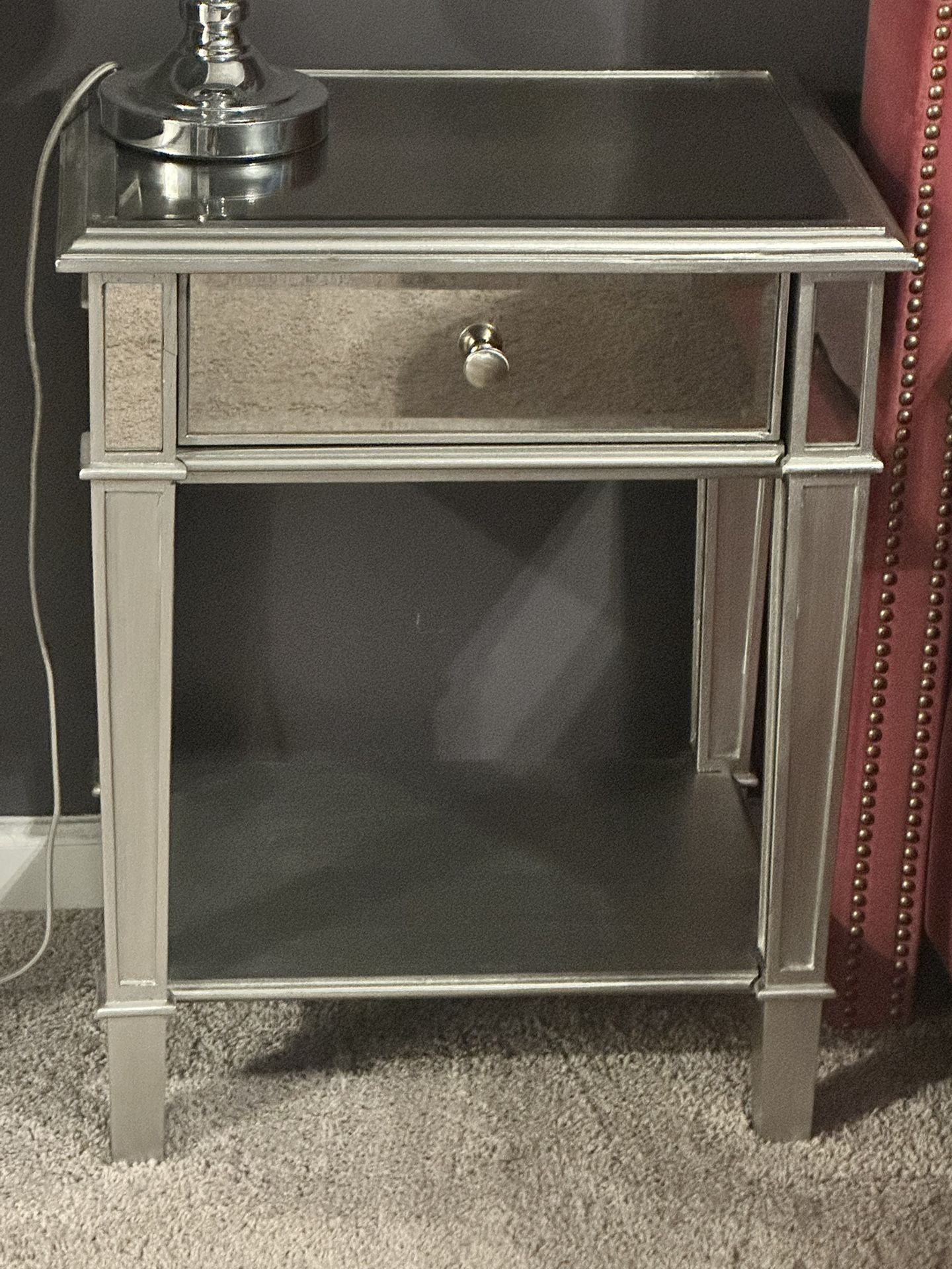 Set Of Mirrored Nightstands 