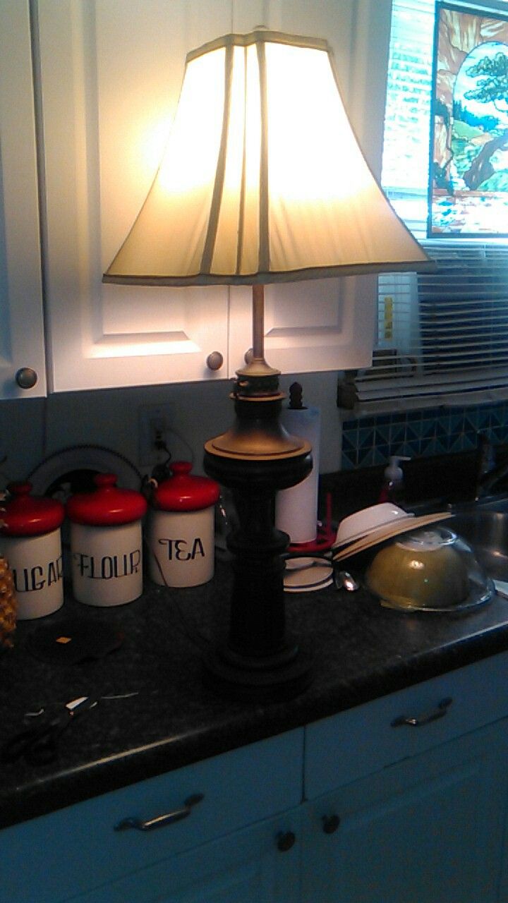 Brass lamp and shade