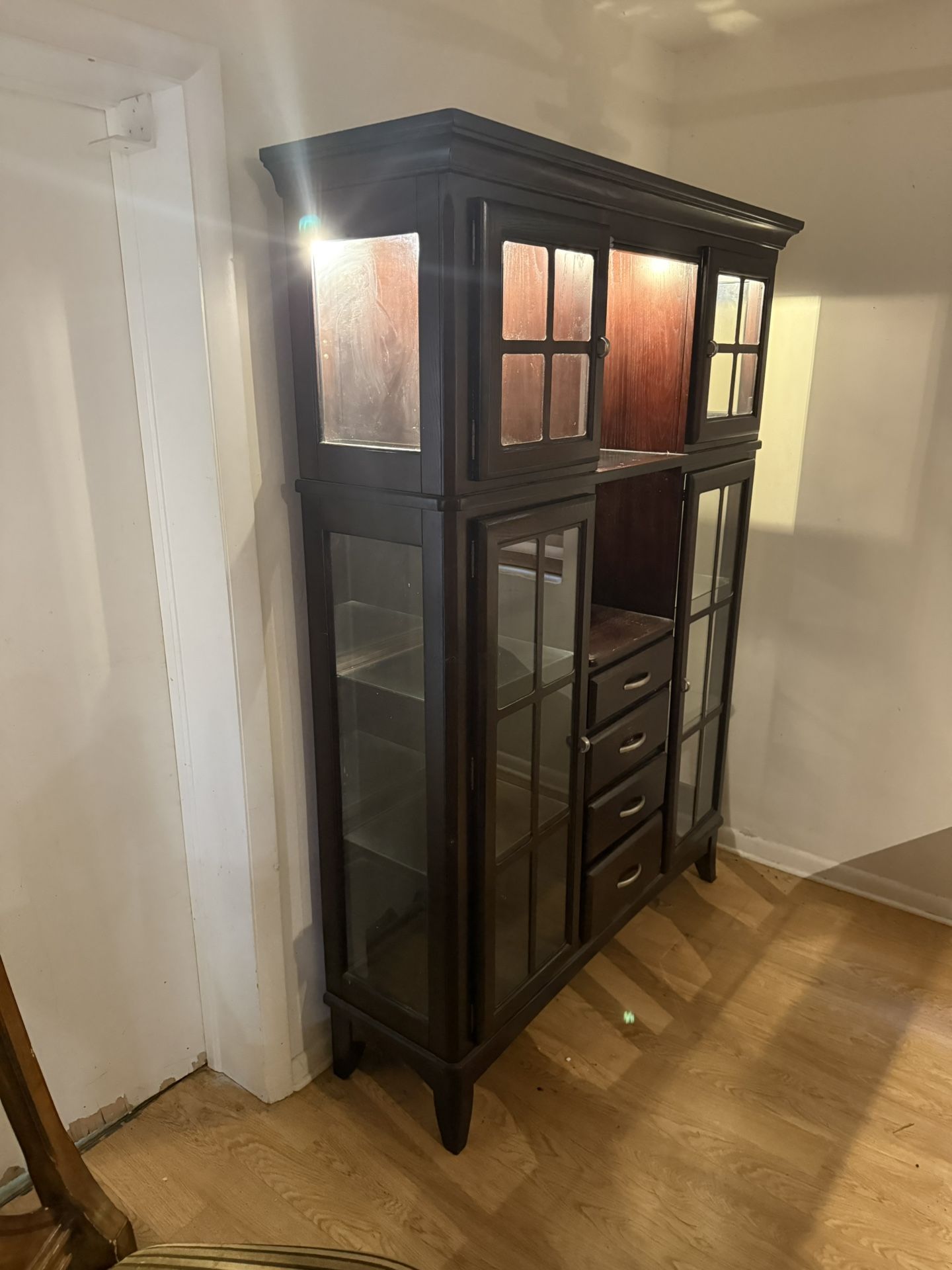 Lighted China Cabinet - 56”W x 76”H x 16 1/2”