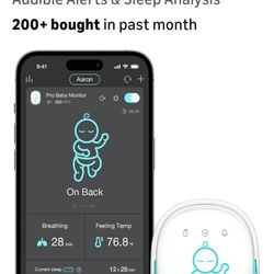 Sense-U Pro Baby Monitor – Breathing Movement, Rollover & Overheating Trackers,  Clip-On Smart Sleep Monitor