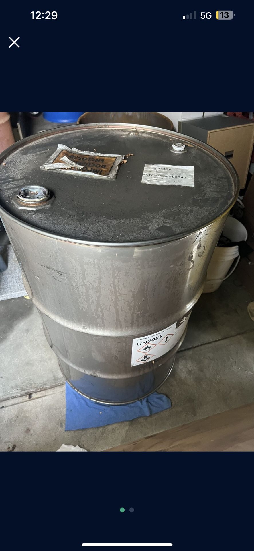 55 Gallon Drum Close Top Real Stainless Steel 200 Each