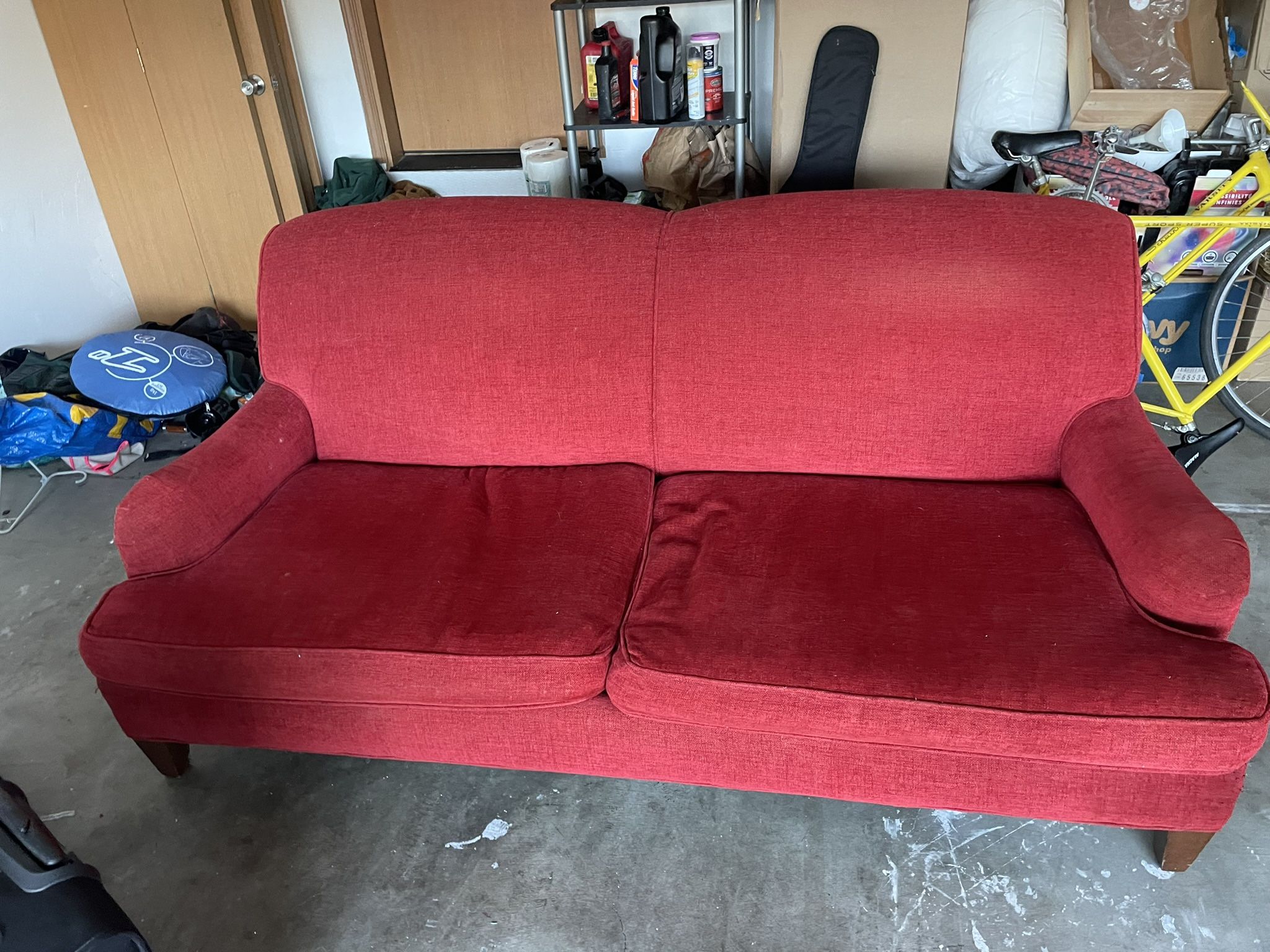 Red Crate and Barrel Couch