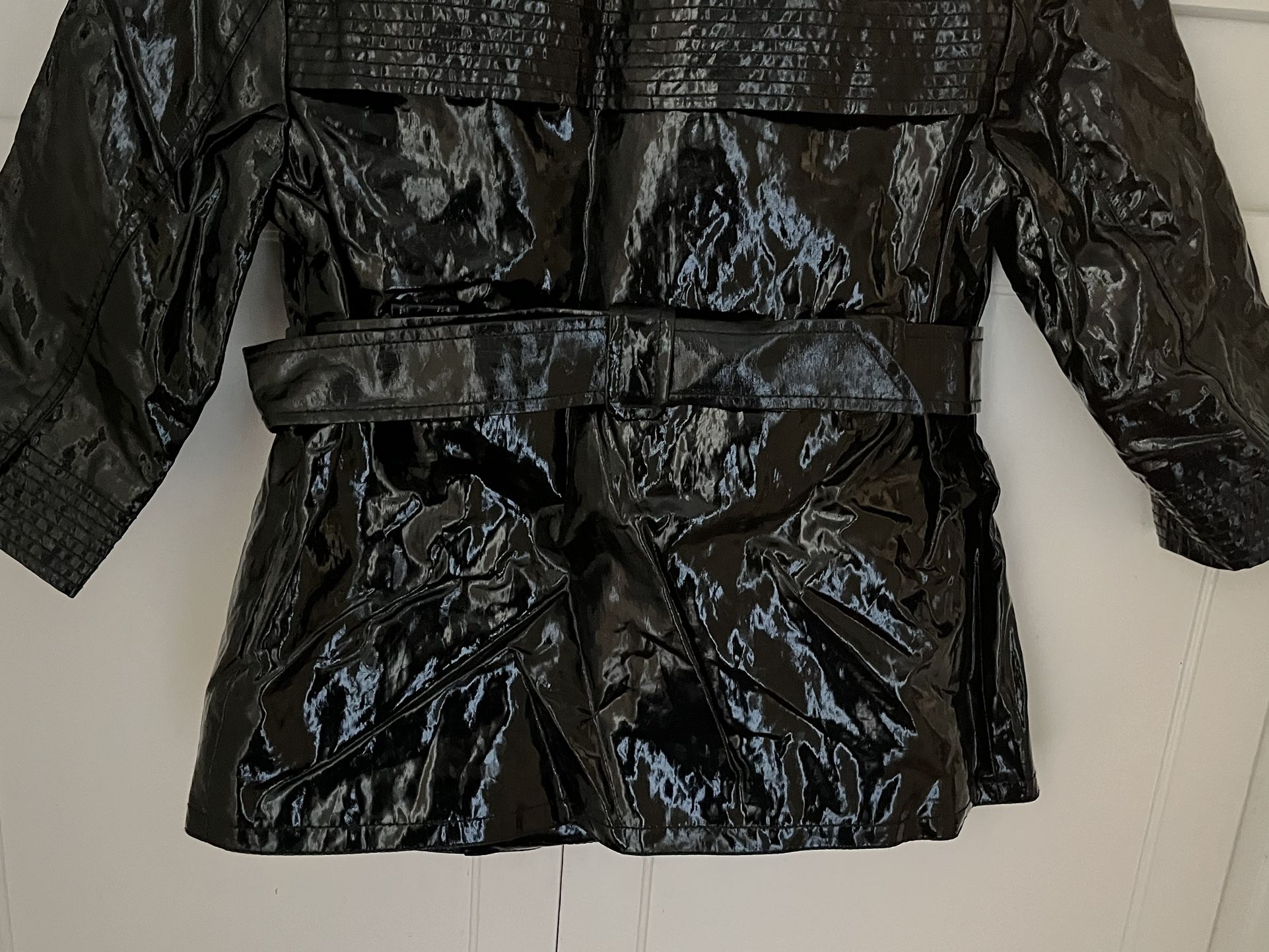 Juicy Couture Vinyl Double Breasted Raincoat NWOT SZ S