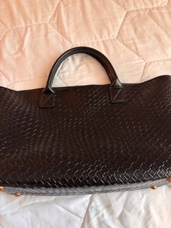Woven Leather Tote Bag