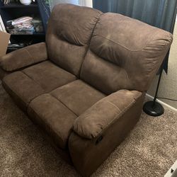 Brown Reclining Loveseat