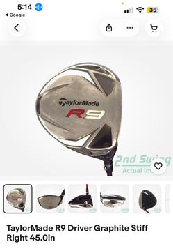 TaylorMade R9 Driver Graphite Stiff Now you can FINE TUNE the driver to your Needs. Adjustment tool included. $159