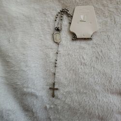 Sterling Silver Virgin Mary Rosary 