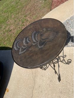 Brown metal patio set