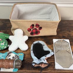 Dog Pet Basket Toys and Grooming Glove $10 for All xox