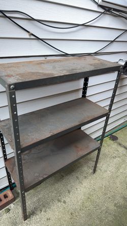 3-Tier Metal Storage Shelving Unit / Garage Rack (Rust)