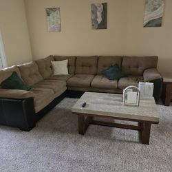 Sectional With Both Wooden Tabels (Real Wood)