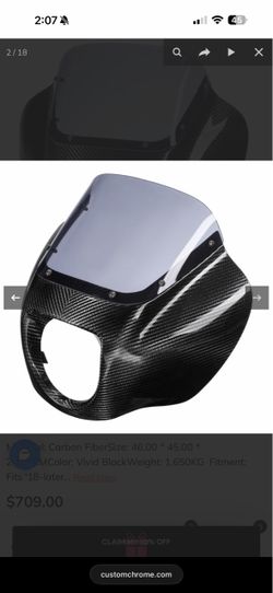 Carbon Fiber Vivid Black Headlight Fairing & Windshield Fit For Harley Softail FXBB FXLR 2018-Later