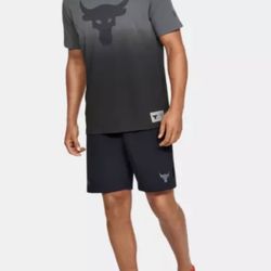 Under Armour Project Rock Tee Mens Authentic New Bull Graphic Short Sleeve Grey