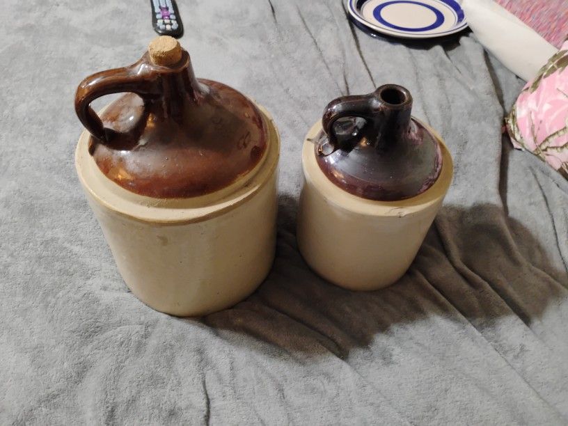 Antique Jugs 2 Gallon And 1 Gallon