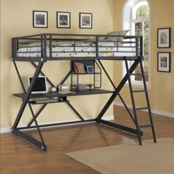 Loft Full Bed With Desk For Sale.