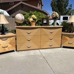 Modern 10 Drawer Dresser Chest of Drawers and Nightstand Furniture Set Great Condition 