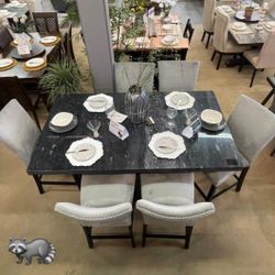 Opheim - 7 Piece Dining Table Set With İnterest Free Payment Options 