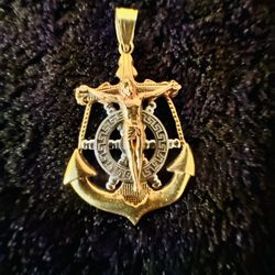 10k Tri-color Gold Mariner Cross $400